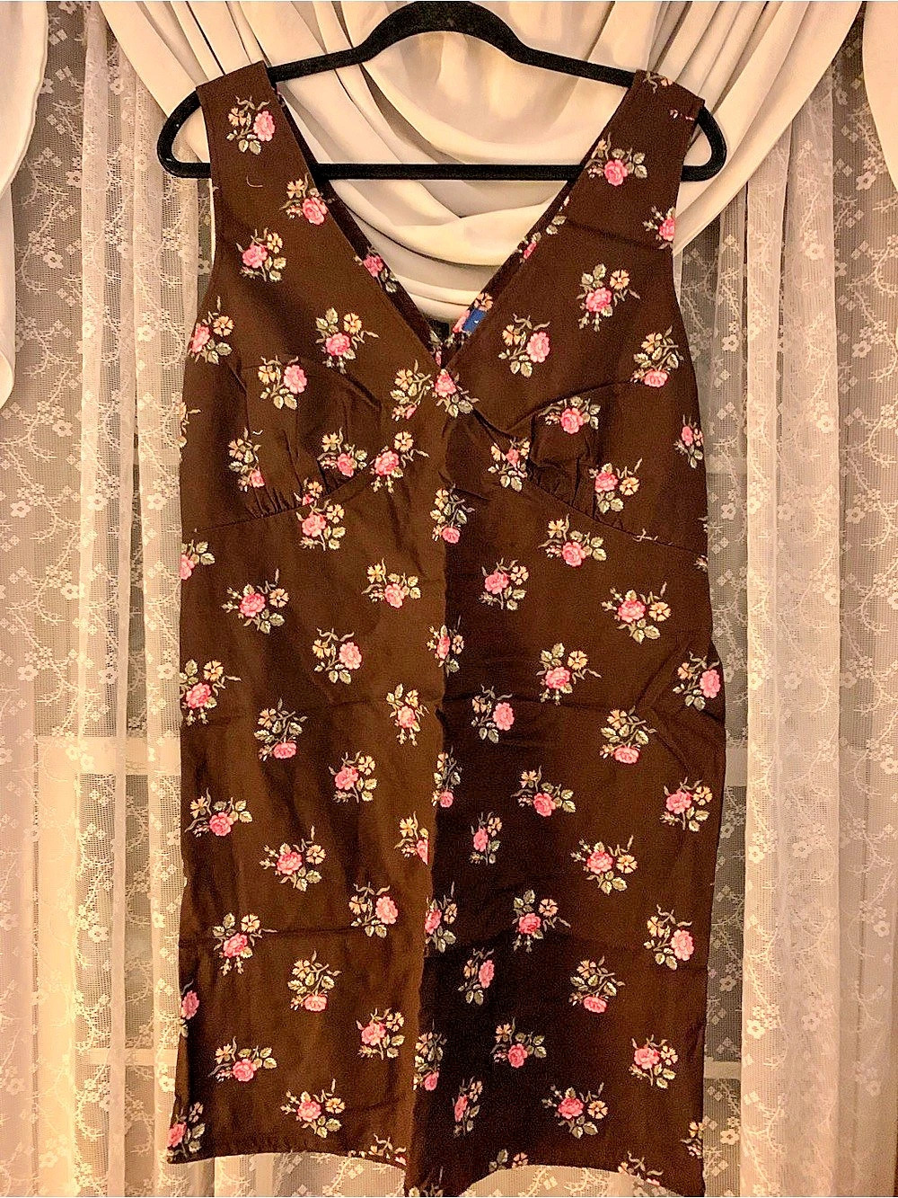 Old Navy Floral Mini Dress in Brown & Pink
